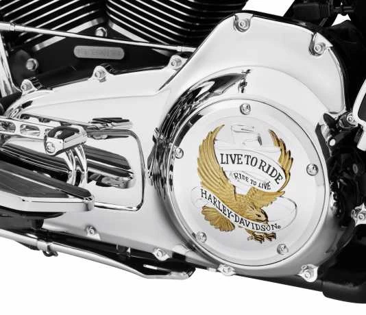 Harley Davidson Derby Deckel Live To Ride Gold & Chrom 4 Harley Davidson Derby Deckel Live To Ride Gold & Chrom – Bild 2