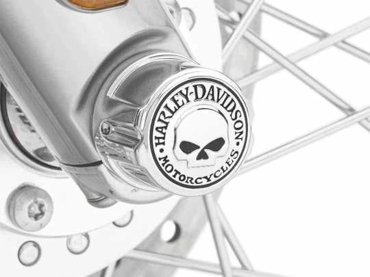 Harley Davidson Mutternkappen Für Vorderachse Willie G Skull Chrom 4 Harley Davidson Mutternkappen Für Vorderachse Willie G Skull Chrom – Bild 2