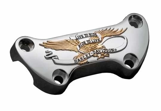 Harley Davidson Lenkerklemmstück Live To Ride Gold 3 Harley Davidson Lenkerklemmstück Live To Ride Gold